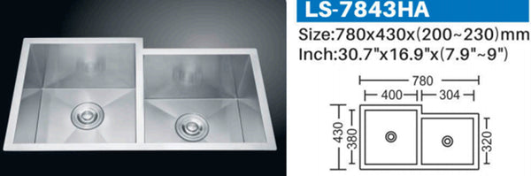 LS-7843HA STAINLESS STEEL KITCHEN SINK