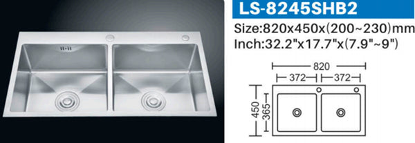 LS-8245HB2 STAINLESS STEEL KITCHEN SINK