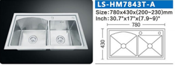 LS-HM7843T-A STAINLESS STEEL KITCHEN SINK