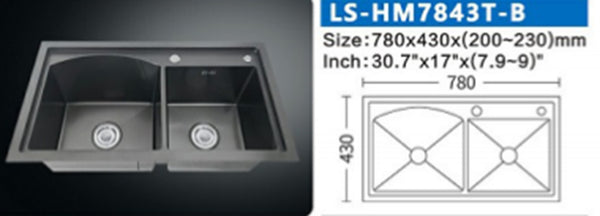 LS-HM7843T-B STAINLESS STEEL KITCHEN SINK