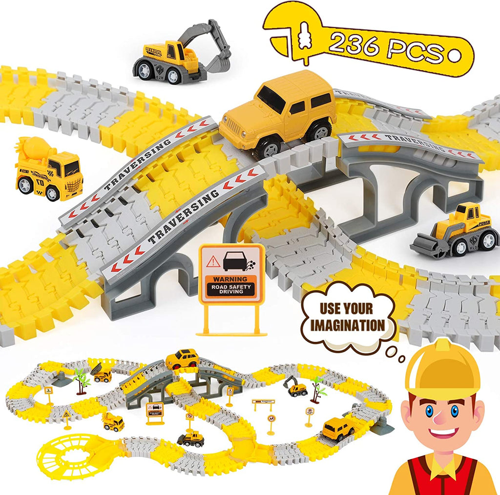 236PCS Construction Race Tracks
