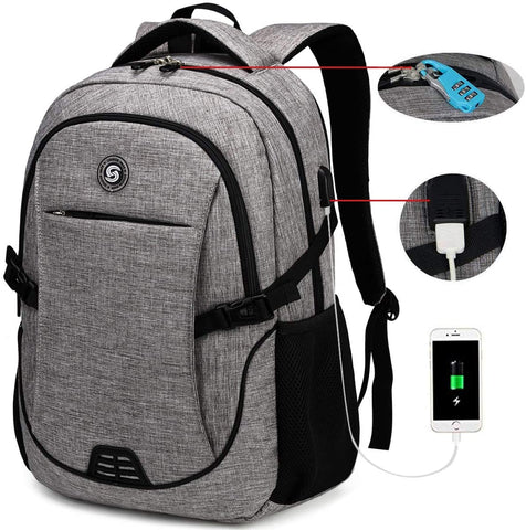 SOLDIERKNIFE Durable Waterproof Anti Theft Laptop Backpack Travel Backpacks Bookbag with usb Charging Port