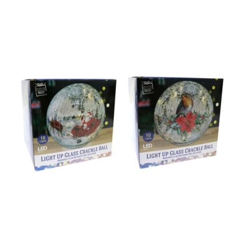 LIGHT UP GLASS CRACKLE BALL