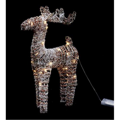 LIGHT UP RATTAN SNOWY REINDEER