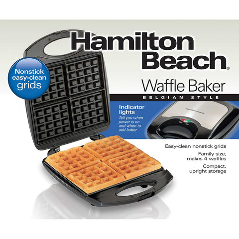 HAMILTON BEACH BELGIAN WAFFLE BAKER 4SL