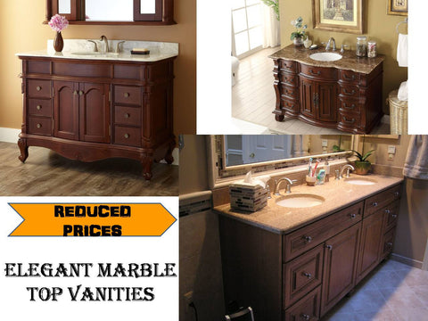 CLEARANCE Double Bowl Marble Top Vanity